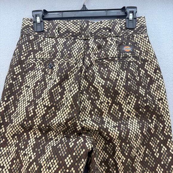 Dickies Khaki Pants Women's 4R Brown Snake Print High Rise Tapered Leg NWT - Picture 3 of 16